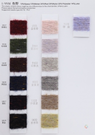 1/9NM 10%alpaca 10%mare 24%wool 20%nylon 22%polyester 14%scallion