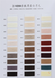2/48NM 2.2% cashmere 2/48NM 6.8% silk wool 43% anti pilling nylon 28% acrylic fiber 20% recycled fiber