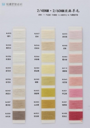 2/48NM 2/60NM 11.7% linen 15% acrylic 16.6% sheep wool 56.7% polyester fiber